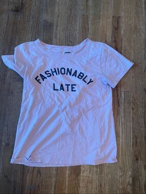 J. Crew Lavender 'Fashionably Late' Short Sleeve Tee